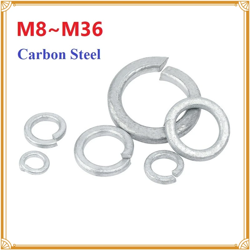 M8 M10 M12 M14 M16 M18 Hot Dip Galvanized Spring Split Washer M20 M22 M24 M27 M30 M33 M36 Carbon Steel Elastic Gasket