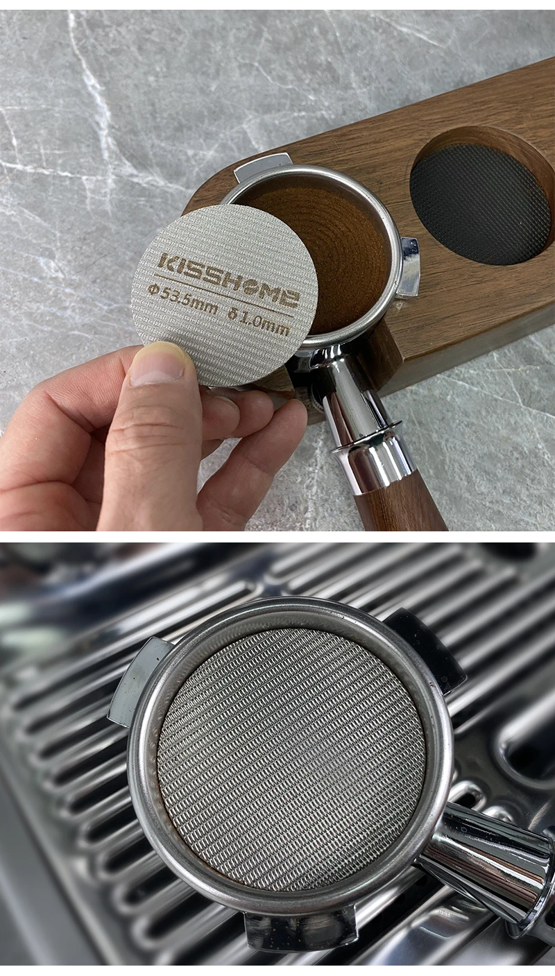 Kaffee Puck Bildschirm Fit 51mm 53,5mm 58,5mm Wiederverwendbare Boden Filter Mesh Hitzebeständige Metall Für Espresso zubehör Barista Werkzeug – Detail 7