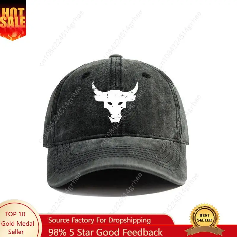 

Dwayne Johnson Brahma Bull Baseball Cap Summer Distressed Dad Hats Men Outdoor Adjustable Cotton Caps Outdoor Sun Protection