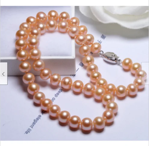 

18inch AAAA luster 11-10mm real natural Tahitian Pink pearl necklace fine jewelryJewelry Making