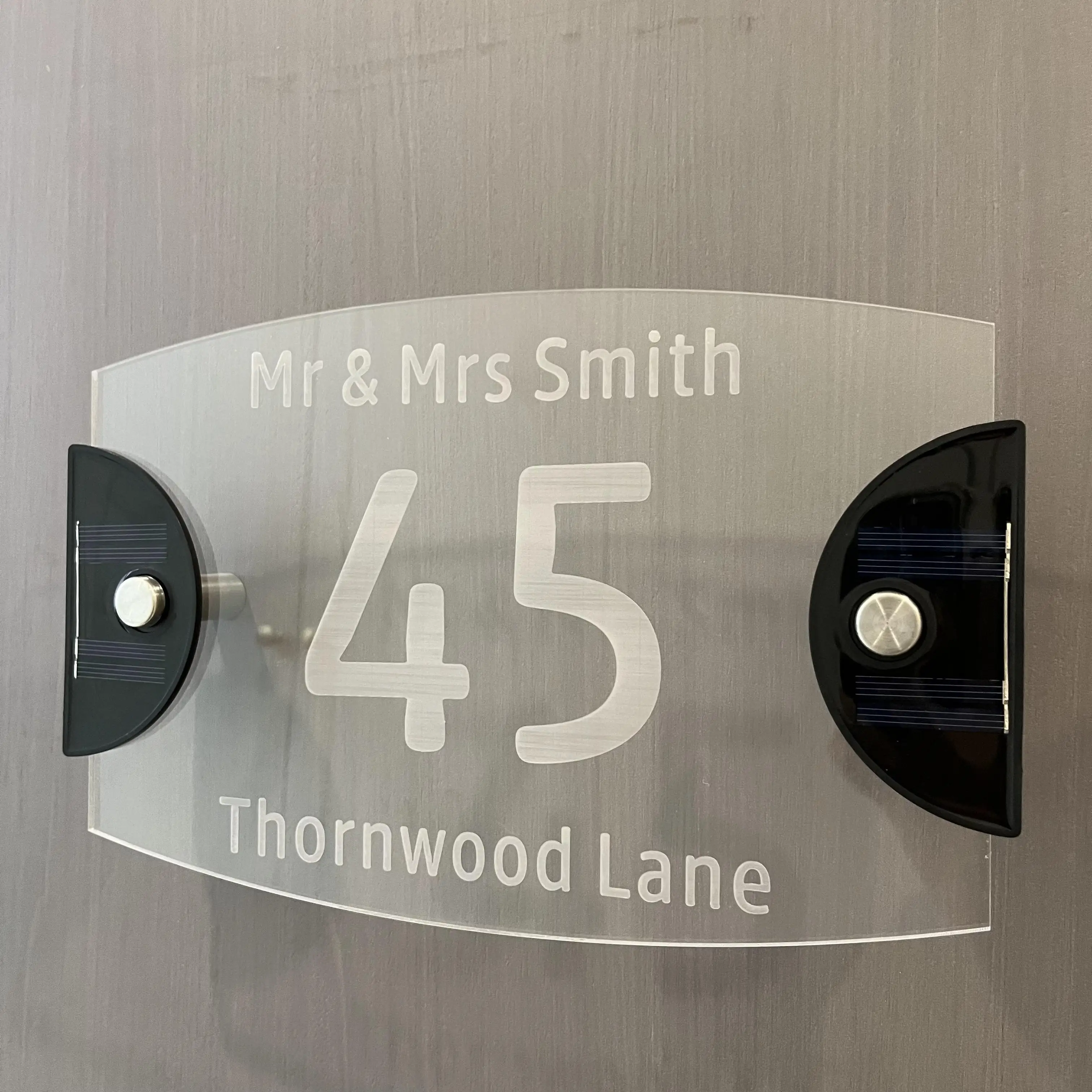 Personalized Acrylic Door Sign – Transparent Laser Engraved LED Light, Custom Text, Oval/Round/Rectangle Design