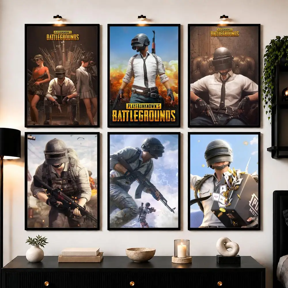 Popular Battle Royale Game P-PUBG Poster Wall Art Print Sticker for Bedroom Living Room Dorm Office Modern Home Decor