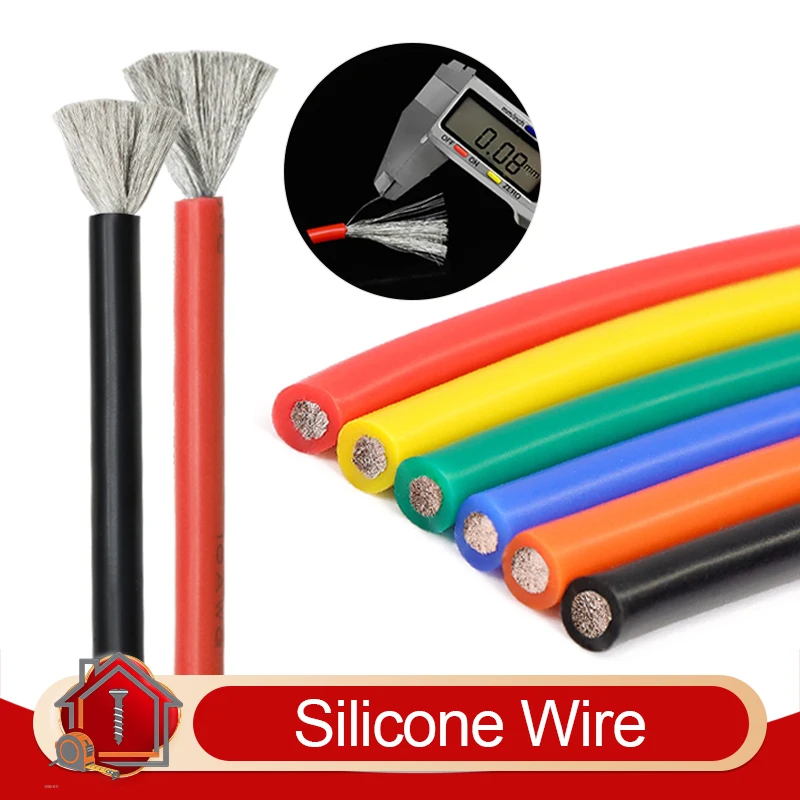 10m Super Soft Heat-resistant Silicone Cable 30/28/26/24/22/20/18/16/14/12/10 AWG Electrical Wires Car Battery Automotive Wiring
