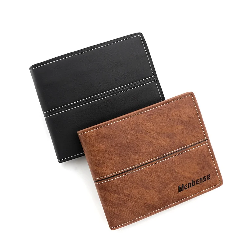 

Money French men's classic versatile short style fashionable niche simple practical soft leather clip youth ultra-thin wallet