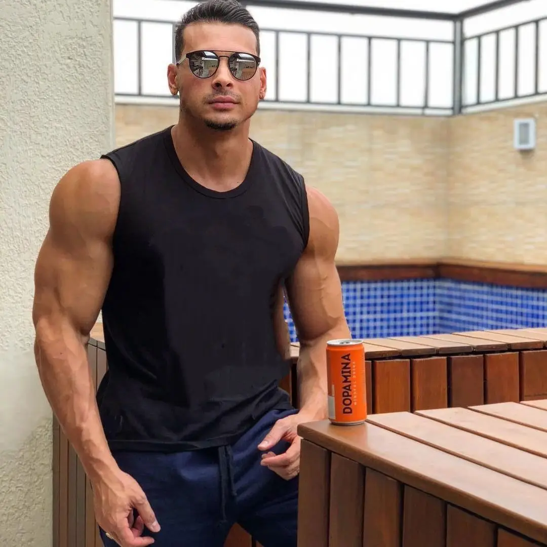 2025 Muscle Fitness Summer New Brother Sports Leisure Exercise Men's Training Basketball Breathable Trendy Fitness Tank Top