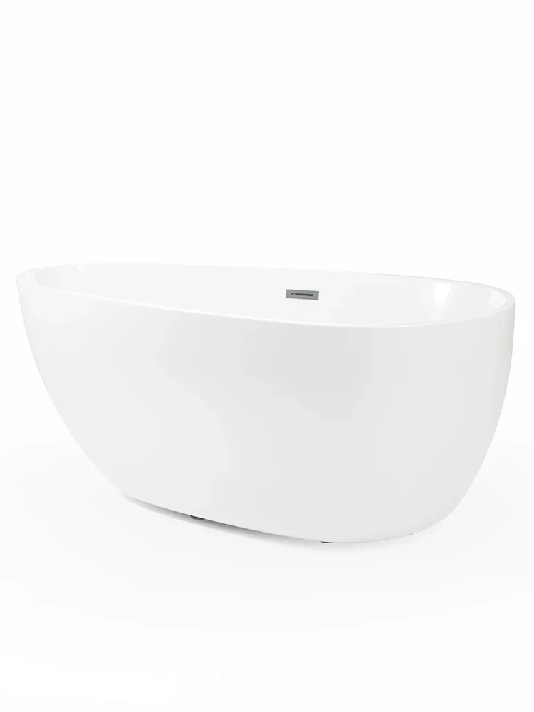 

Thin-edged small apartment integrated independent bathtub Household adult egg-shaped acrylic bathtub 1.3m-1.7m.