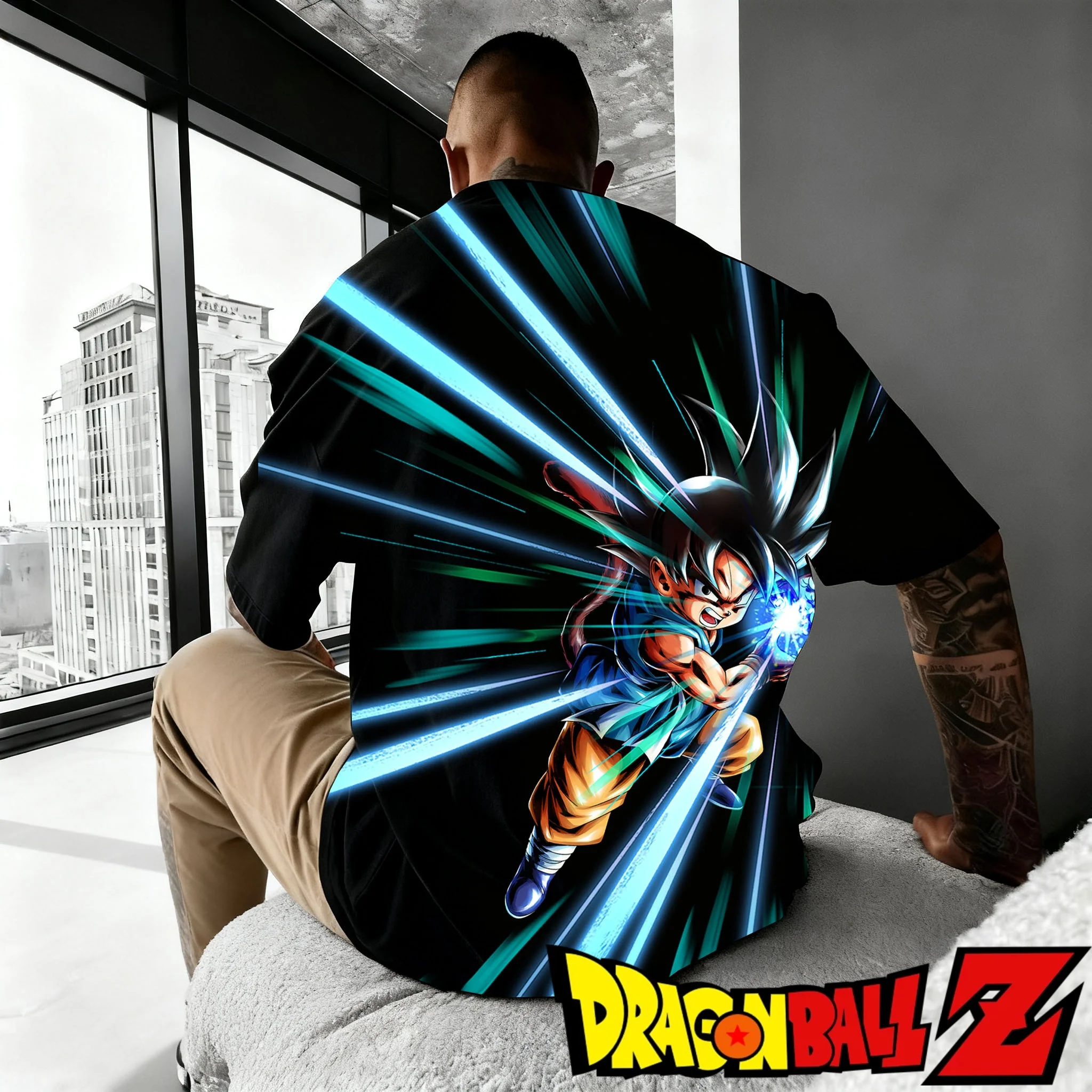 Anime "Dragon Ball" Anime Childhood Sun Wukong Pattern Print 2025 Summer Hot Selling Men's Women's Loose Casual Cotton T-shirt