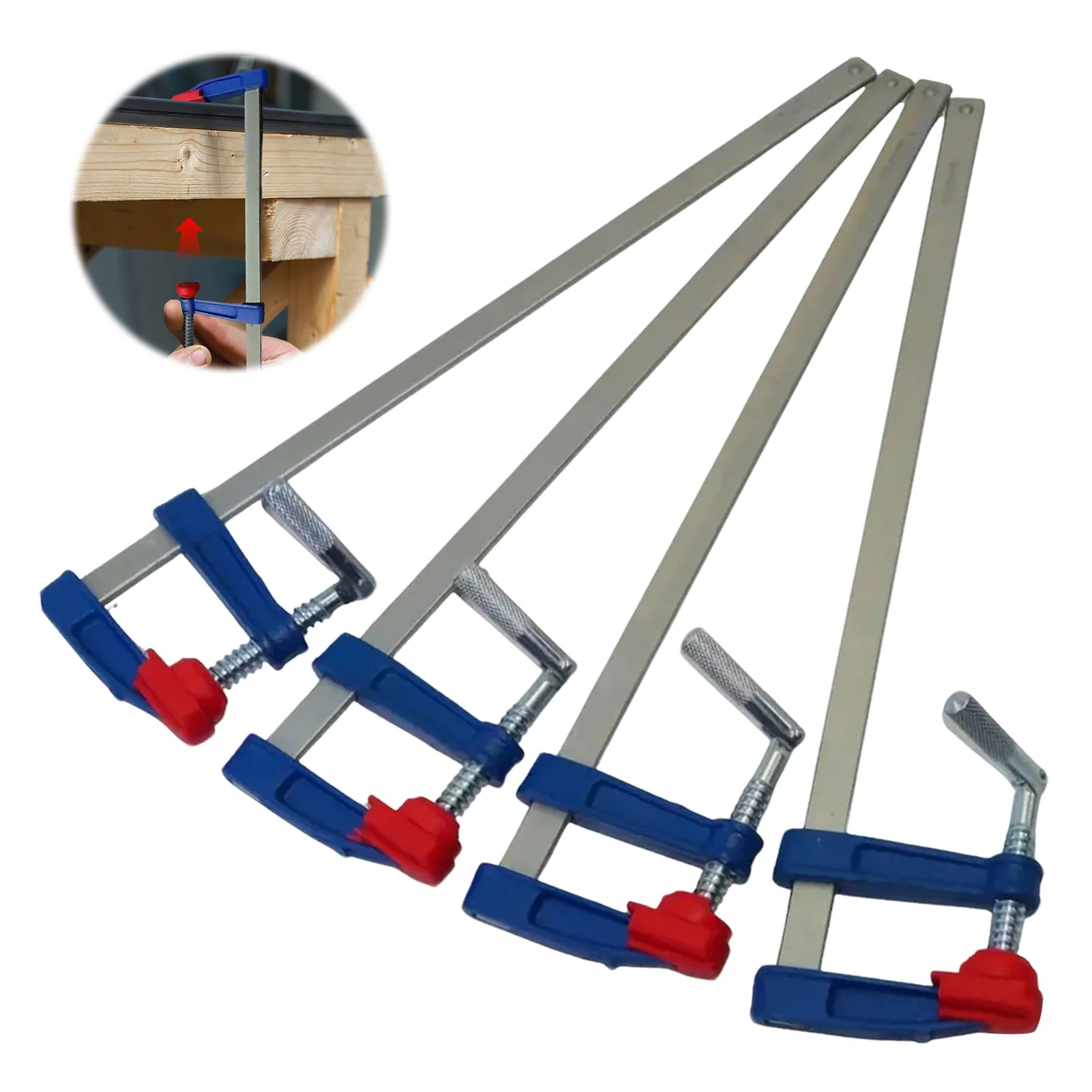 Juego de 4 abrazaderas de tubo de madera de alta resistencia, abrazaderas paralelas, abrazaderas de tubo de liberación rápida para mejorar el hogar y proyectos de bricolaje