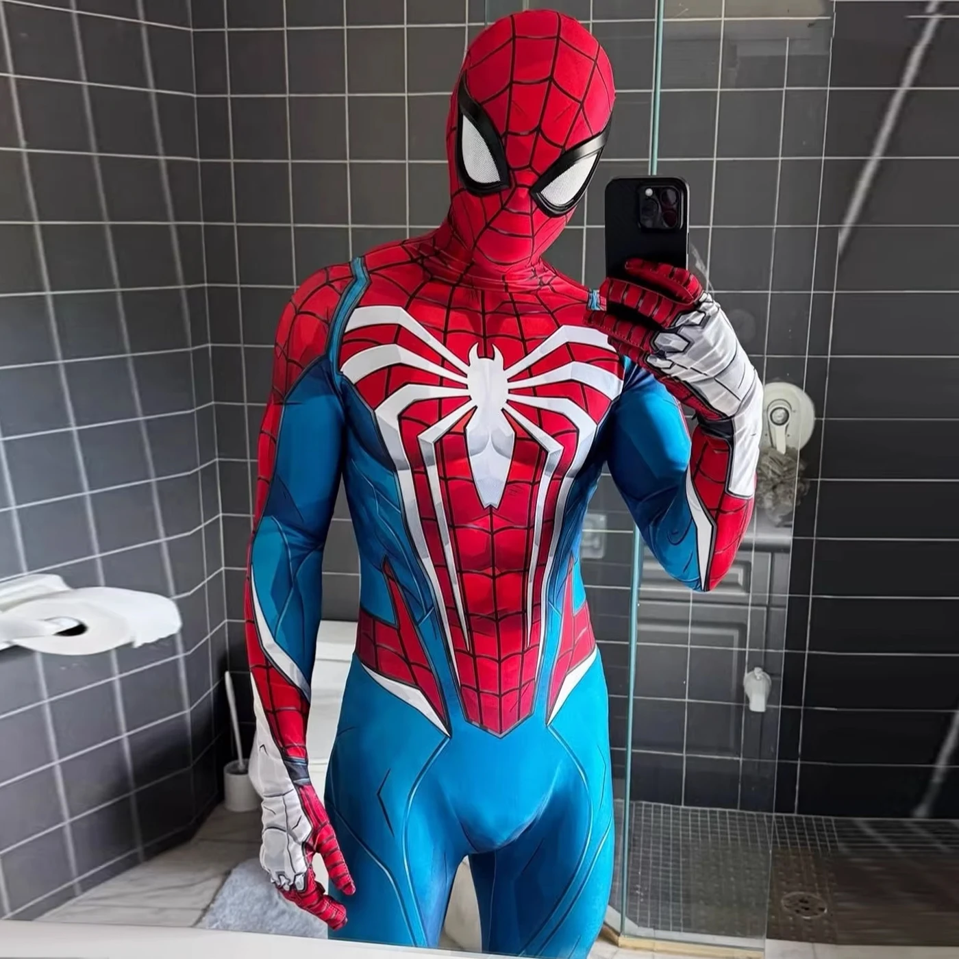 PS5 Rivals Cosplay SM Superhero 3D Printed Spandex Zentai Bodysuit Rivals Outfits Halloween Costume for Adult