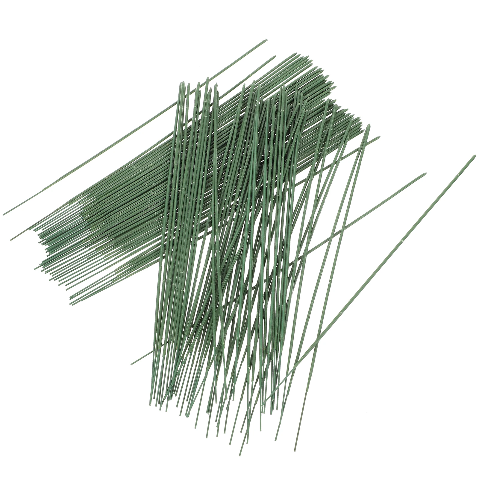 100 個の造花茎プラスチック花茎グリーン耐久性のある花ピックウェディングブーケスクラップブック DIY 装飾用