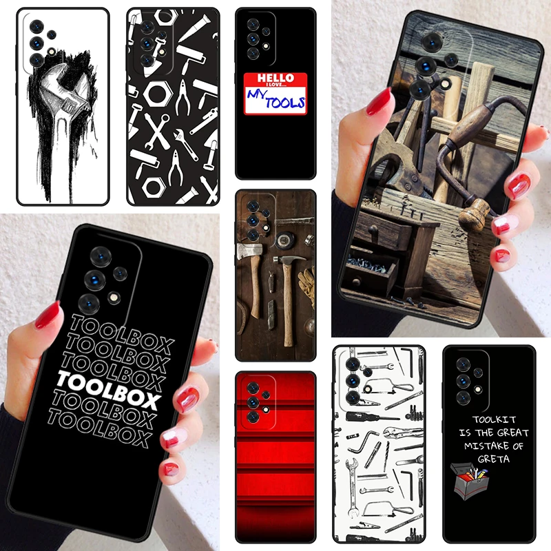 TOOLBOX TOOLKIT TOOLS Phone Case Cover For Samsung Galaxy A52 A72 A73 A20e A21S A50 A70 A11 A12 A42 A31 A40 A51 A71 A32 A80 A91