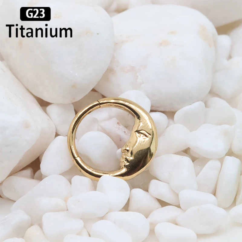 G23 Titanium Piercing Nose Rings Septum Hoops Crescent-Shaped Human face Cartilage Body Jewelry Solderless Tragus Helix Earrings