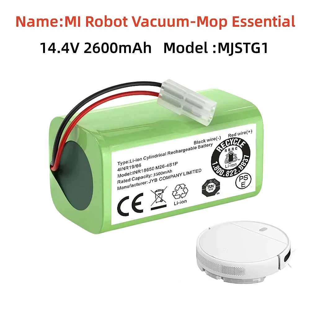 Original 14.8V 3500mAh Li-ion Battery for MI Robot Vacuum-Mop Essential MJSTG1 Xiaomi G1 Robot Vacuum Cleaner 18650 Battery Pack