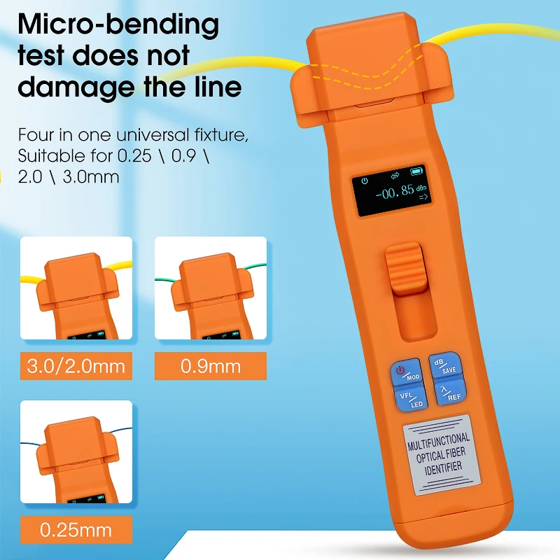 COMPTYCO AUA-C607/C605 Rechargeable Fiber Optic Identifier Live with Built in OFI /OPM /LED Light /VFL 800-1700nm SM