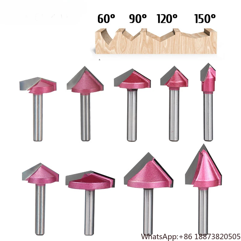 

Inspur 6mm shank woodworking V knife 3D woodworking milling cutter trimming cutter head 60/90/120 V groove cutter numerical