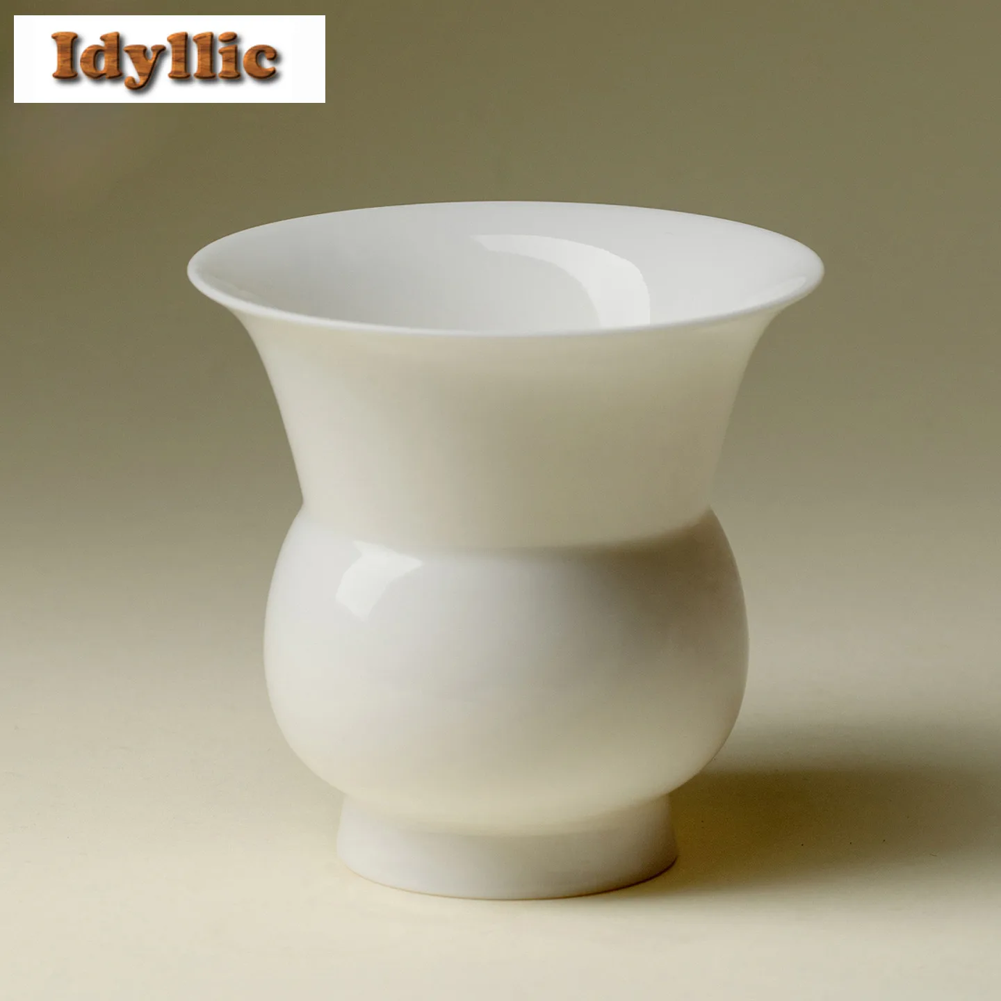 

320ml Jade Clay Sweet White Glaze Porcelain Jianshui Tea Cup Wash Tea Residue Bucket Household Chaxi Tea Services Craft Supplies