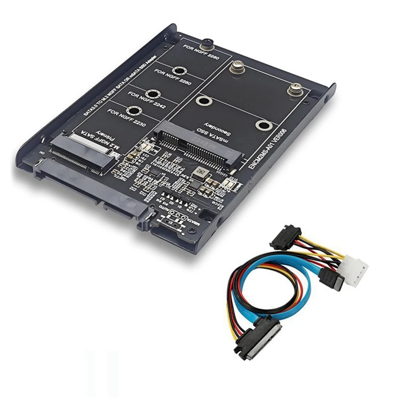 Top-SSD Case Enclosure M2 NGFF&MSATA To SATA3.0 6Gb 2.5In Adapter Riser Cardboard With Socket Support M.2 SATA SSD MSATA SSD