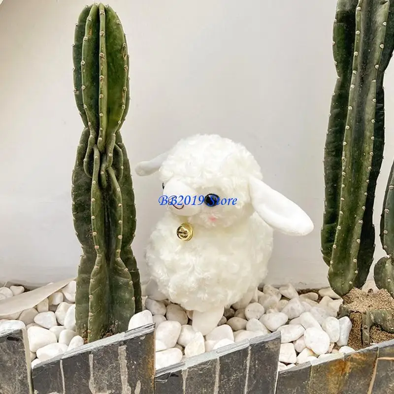 Q0KB لعبة حيوان خروف صغير محشو من القطيفة على شكل حيوان خروف محشو للبنات