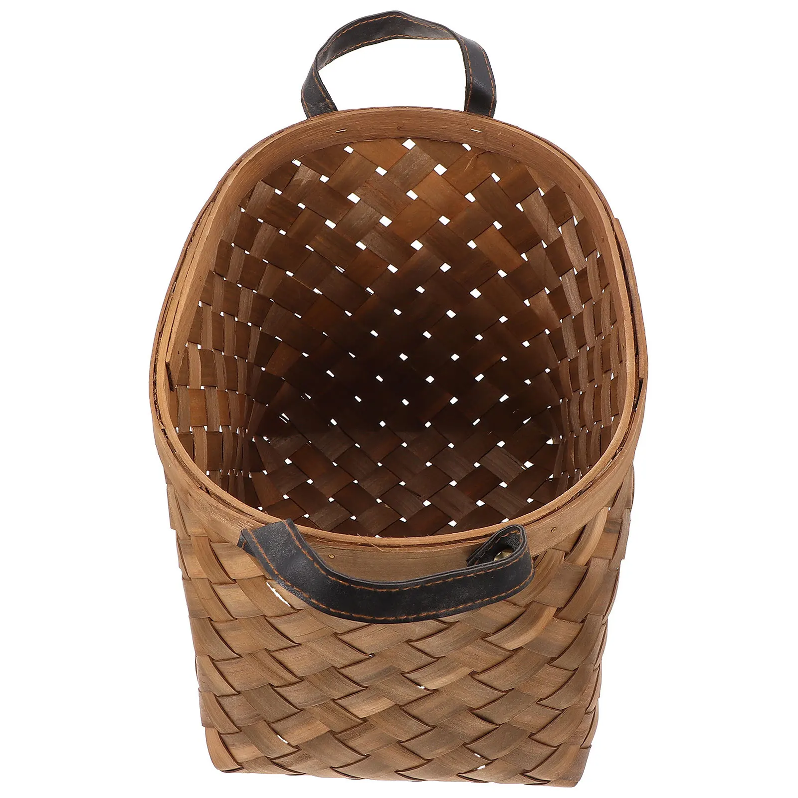 

1Pcs Natural Woven Storage Basket Handheld Design for Flowers Fruits Home Office Decor Simple Eco-Friendly Large Capacity