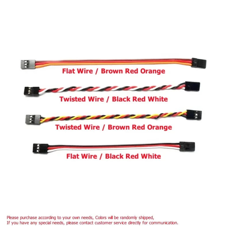 5pcs Male To Male 10/15/20/30/50/100cm Servo Extension Cable 30/60core Twisted / Flat Wire For Futaba Jr Rc Model Airplane