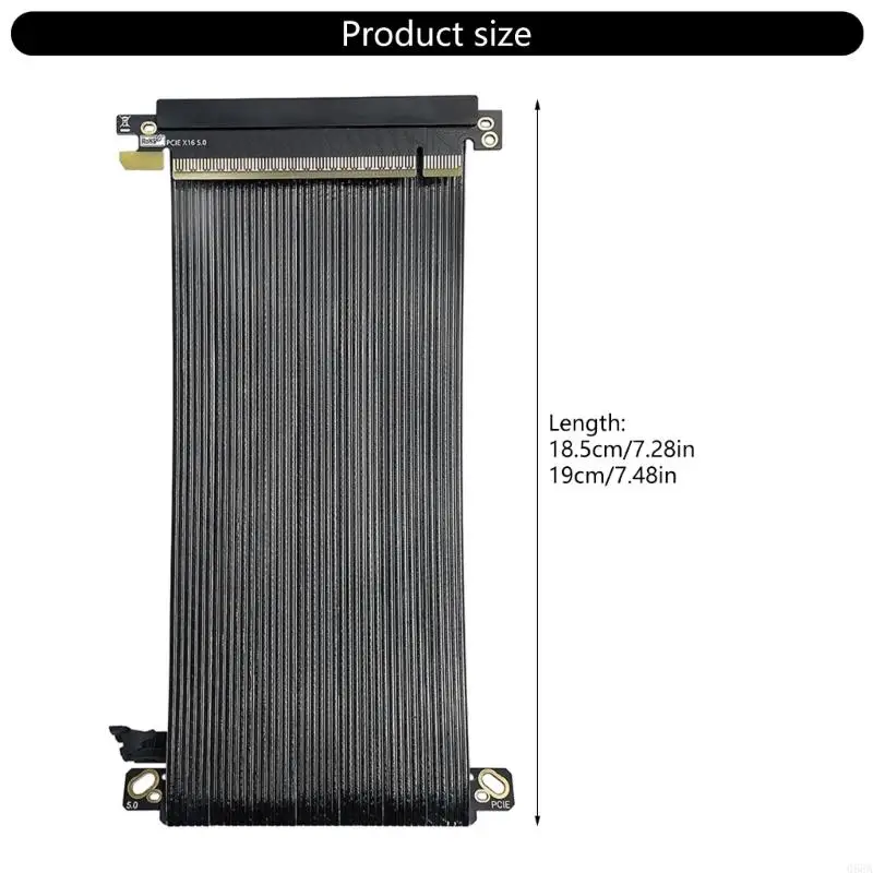 اثنان عكسي pciexpress 5.0 x16 كابل رقيقة 0.9 ملم التصميم المسطح ITXS التحسين 5 سم طول
