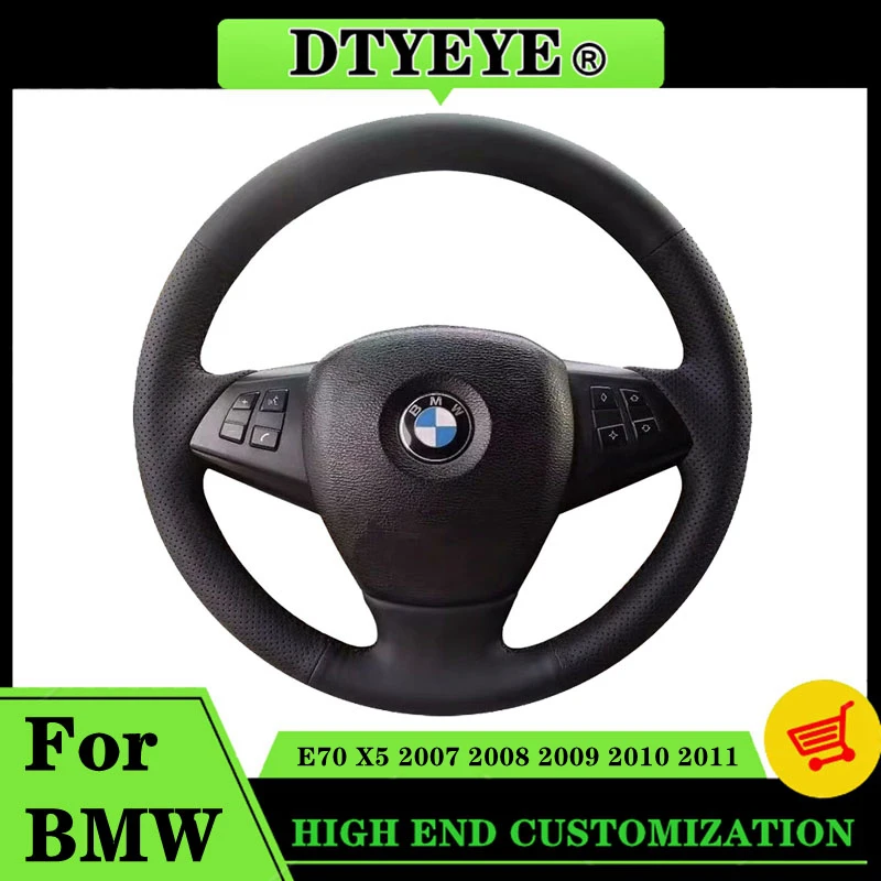 Customized Car Steering Wheel Cover For BMW E70 X5 2007-2011 Car Accessories DIY Original Steering Wheel Braid Steering Wrap