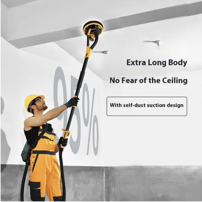 Newest Selling Brushless Electric Double Lamp Belt Wall Polishing Machine Long Rod Sandpaper Grinder Putty with Sander Machine