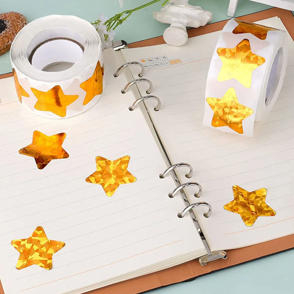 

1 Roll Golden Star Stickers Self Adhesive Diary Decorative Stickers For Scrapbooking Diy Crafts Journaling Colored Sticker Decor