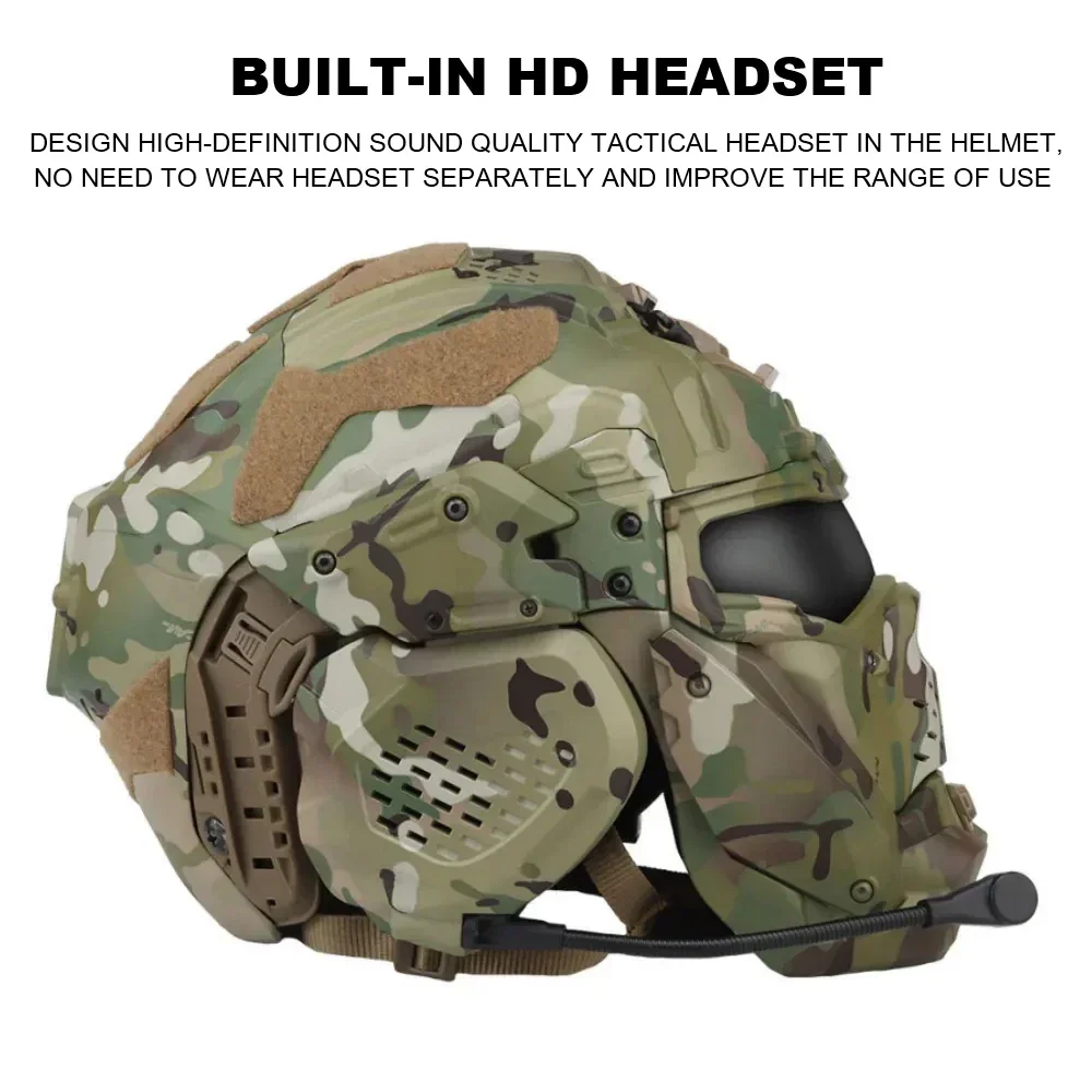 Tactical Assault Airsoft Helmet II with Mask Headset Anti-Fog Fan NV Stand Hunting Paintball casque Airsoft Equipment