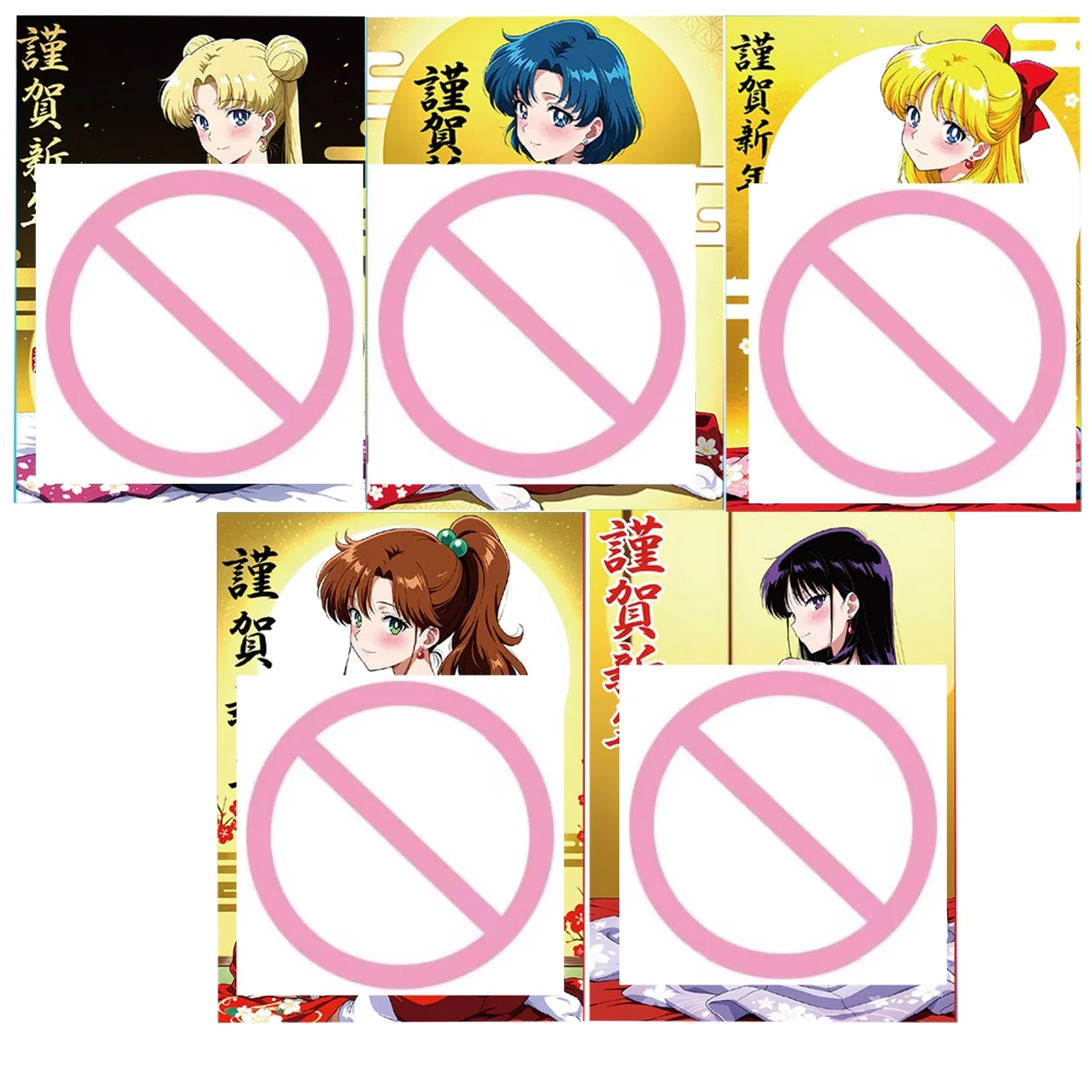 Sailor Moon New Year Kimono DIY Collection Card Discount Shiny Tsukino Usagi Mizuno Ami Hino Rei Anime Goddess Gentleman Card