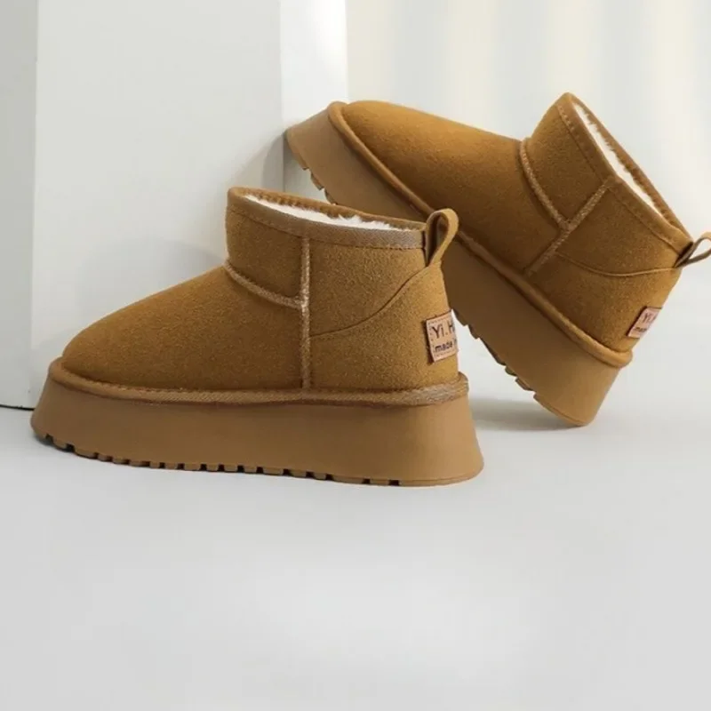 Botas femininas 2024 novo clássico engrossado fluff botas de neve feminino confortável quente tornozelo botas de inverno grosso sapatos góticos para mulher