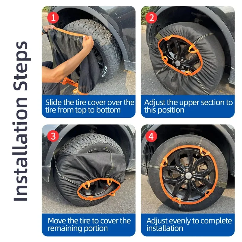 Car Tires Full Coverage Special Snow Socks for Vehicles Anti-Slip Covers Tire Protection Covers