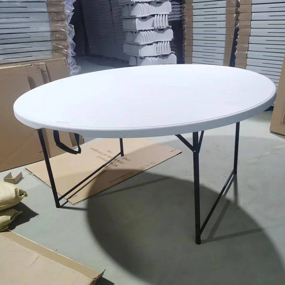 8-10 Persons Plastic 5ft Banquet Wedding Event Dine Round Folding Table for Dining Party With Durable