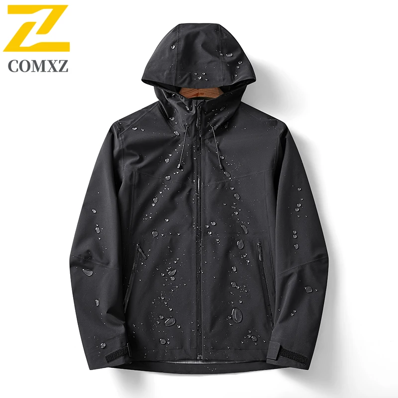 2025 Jacket Men's Autumn Brand Classic Soft Shell Functional Waterproof Windbreaker Outdoor Camping Riding Rainproof Hooded Coat