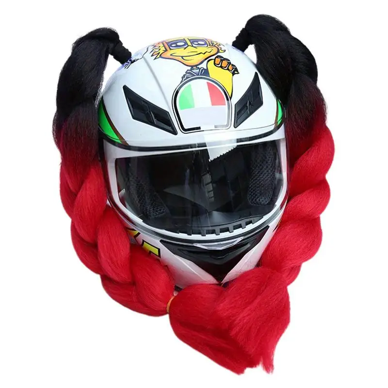 

Motorbike Hats Braids Decoration Pigtails Braids Hair Ponytail Hats Reusable Helmets Braids With Suction Cup For Motorcycle