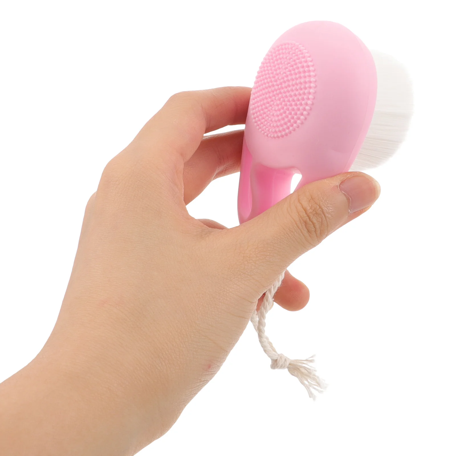 

Double-Sided Silicone Facial Cleansing Brush Manual Facial Scrubber Deep Pores Cleaning Soft Face Washing Brush for Smooth Skin