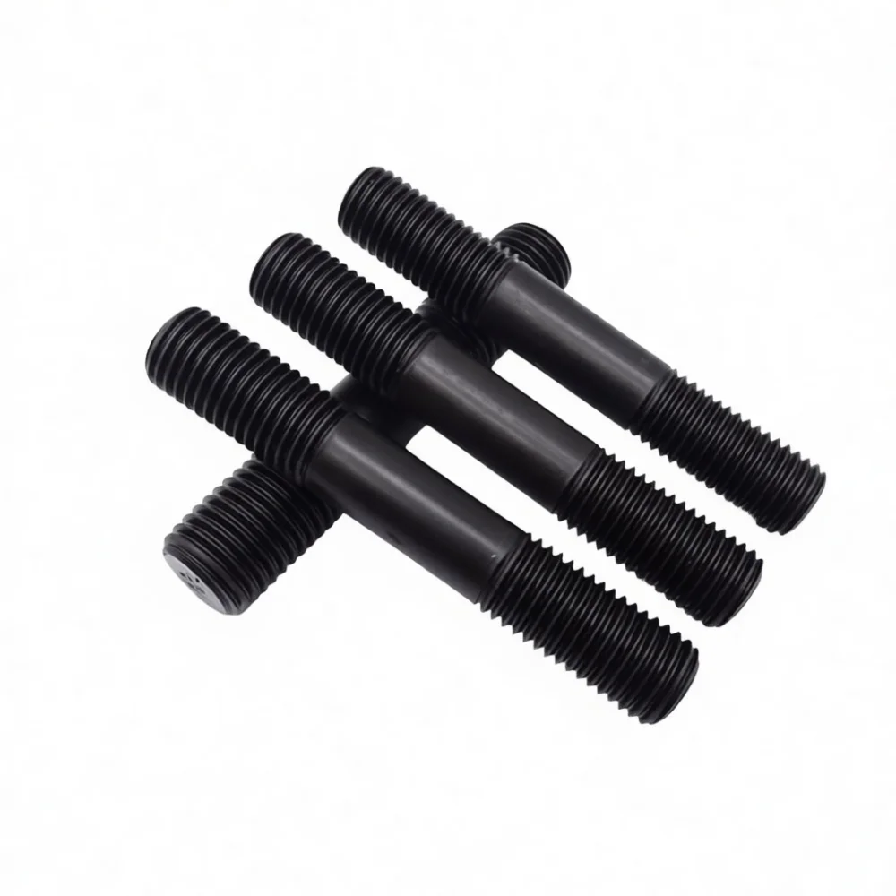 Industrial Grade Double Stud Bolt Blackened Threaded Rod High Strength Mechanical Fasteners For Construction And Maintenance