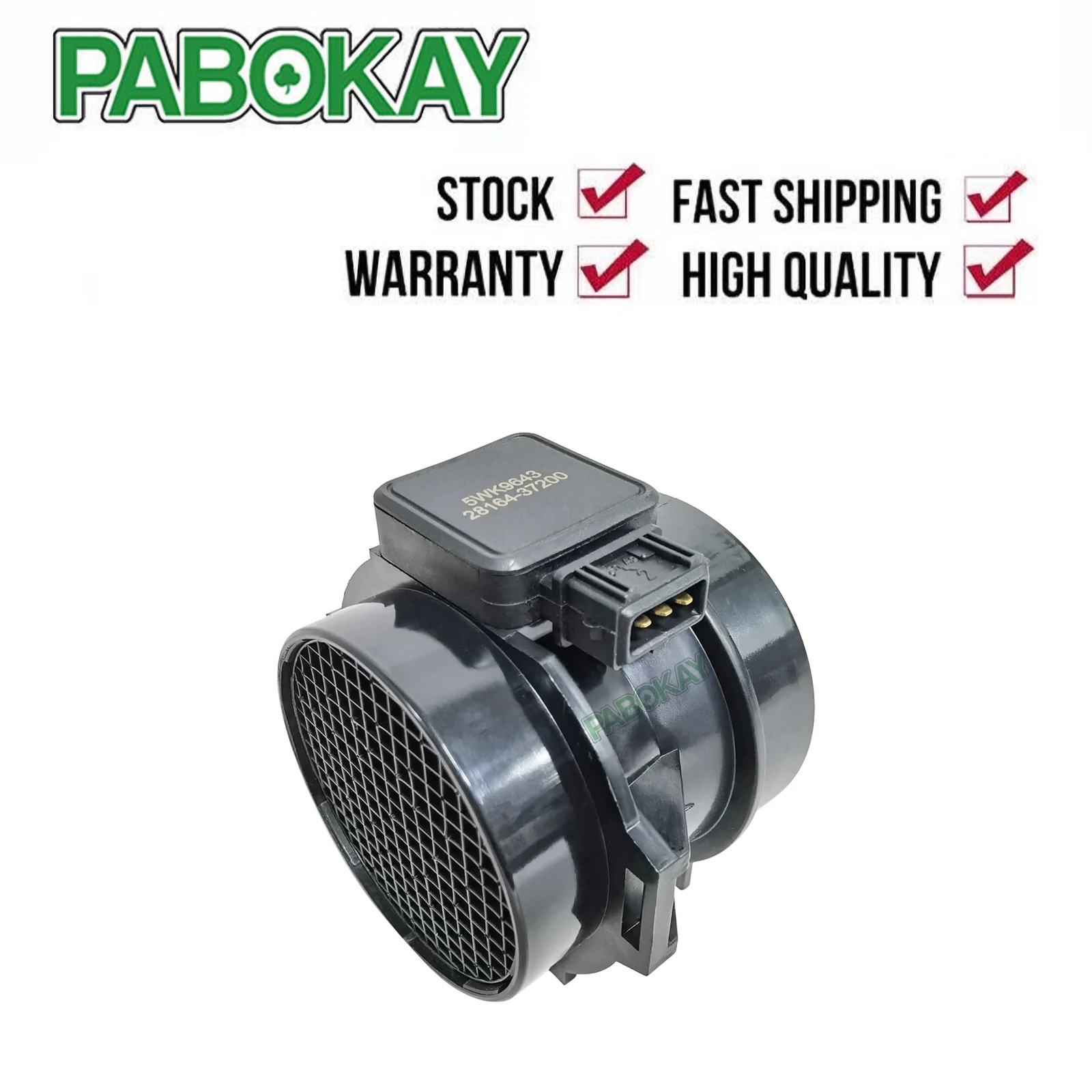 

For Hyundai Tucson Tiburon Kia Sportage MAF Mass Air Flow Meter Sensor 5WK9643 5WK9643Z 28164-37200 SU5543 MF21041N 5S2705