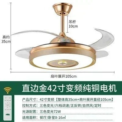 Lampu kipas plafon, lampu ruang tamu kamar tidur ruang makan kipas elektrik hemat energi langit-langit terintegrasi kipas angin