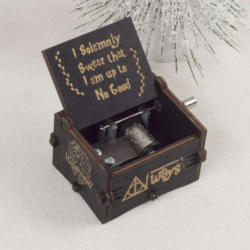 4 Style Harries Music Box Wooden Hand-cranked Retro Potters Music Box Children\'s Birthday Gift Surprise Gift for Couples