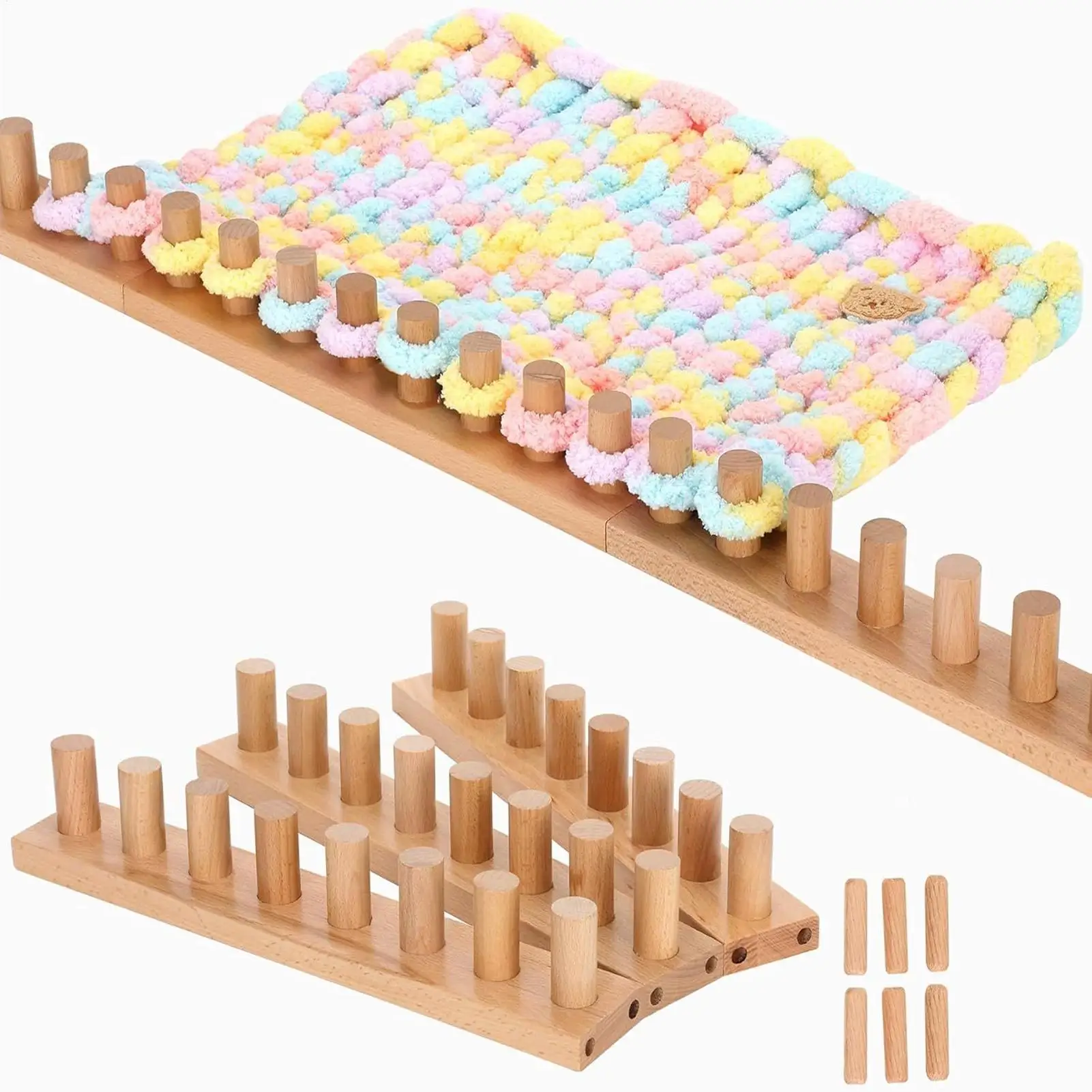 

Loom Knitting Kit Yarn Crochet Loom Kit Hand Knitting Set for Crafts Hobby Beginners Weaving Blanket Scarf Sewing Cushion