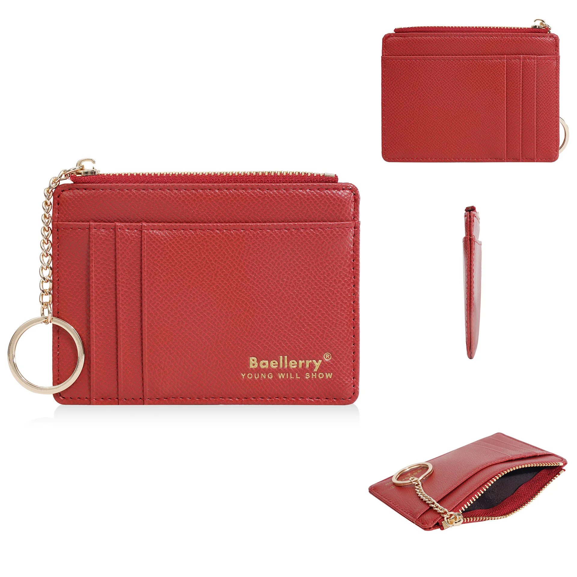 새로운 여성의 작은 카드 가방 얇은 멀티 슬롯 카드 커버 문서 가방 고품질 학생 지퍼 지갑