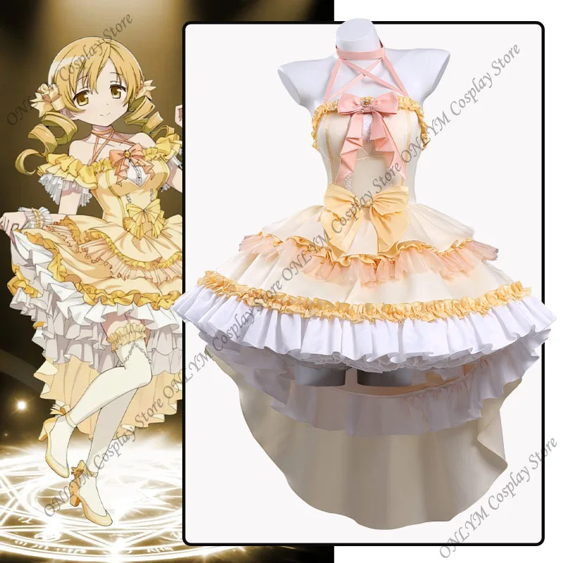 

Костюм для косплея Томоэ Мами, платье для косплея в стиле Лоли, сценический костюм Томоэ Мами, парик, костюм на Хэллоуин для женщин