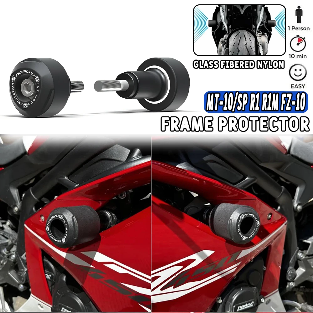 

R1 Слайдер рамы, защита от столкновений для MT-10 MT-10 SP R1 R1M FZ-10 2015-2023, защита от падения, защита обтекателя двигателя