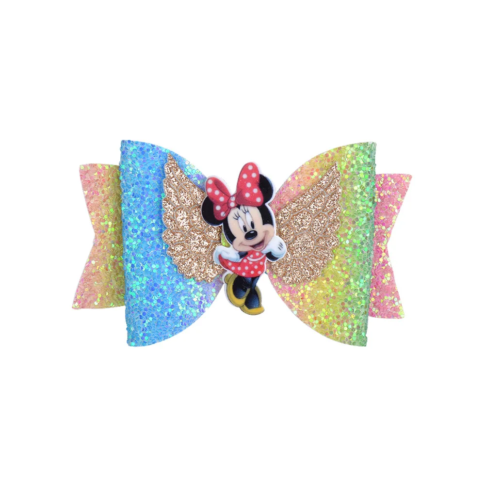 Disney Hairpin Mickey Mouse Kids Hairpin Bow Girls Hairpins Hair Clips Children Gradient Color Headdress Kids Hair Accessories