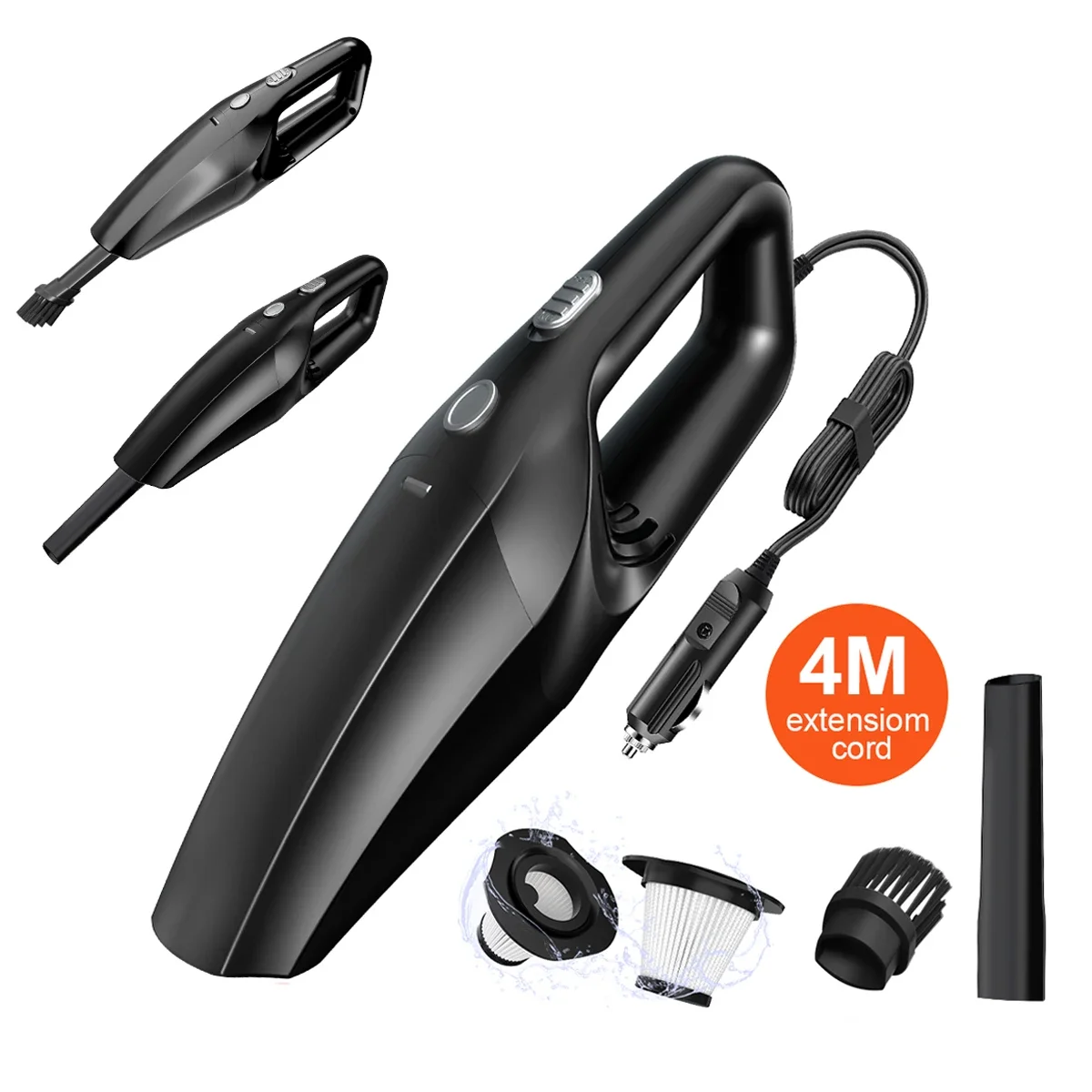 مكنسة كهربائية صغيرة محمولة باليد للسيارة، شفط عالي 12 فولت، مضخة منزلية صغيرة متعددة الأغراض للمركبات #1