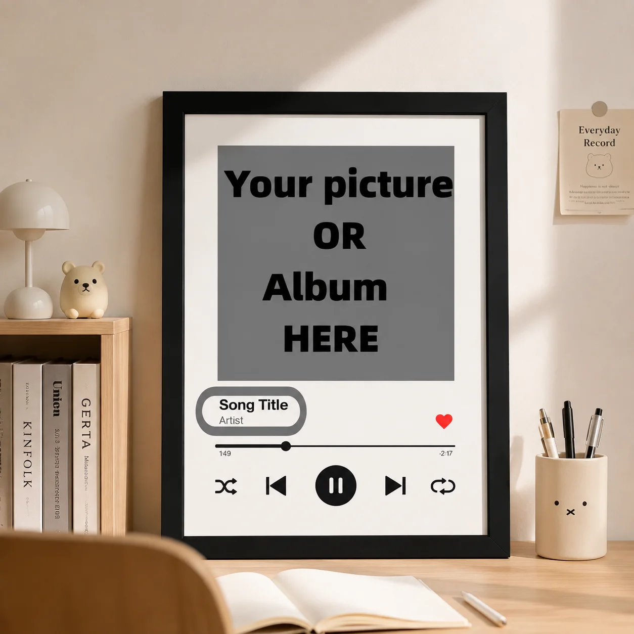 Custom Music Poster Personalized Lyrics Print Album Cover Wall Art Band Merchandise Singer Song Gift Custom Song Artwork DIY Per