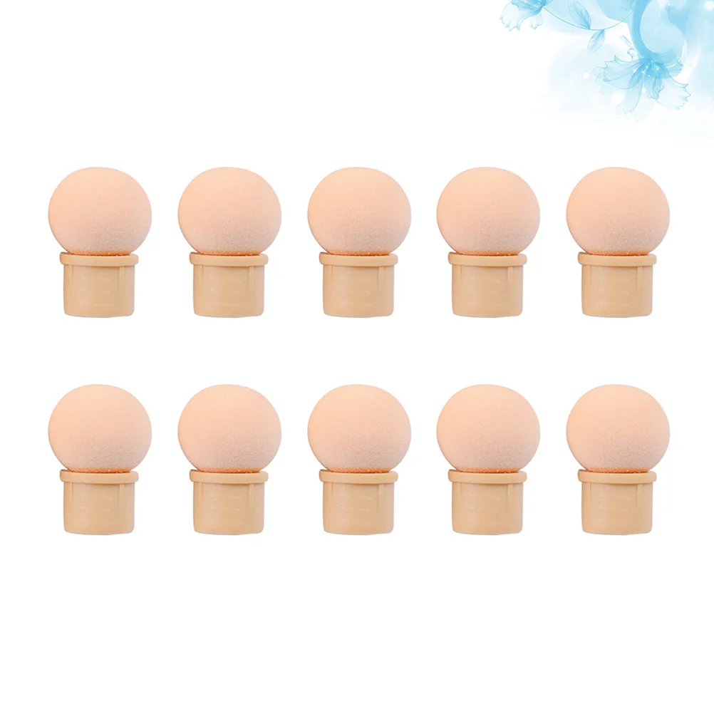 10Pcs Gradient Shading Pen Tips Sponge Dotting Glue Pen Alternative Head Manicure Pen Reaplacing Head (Round)