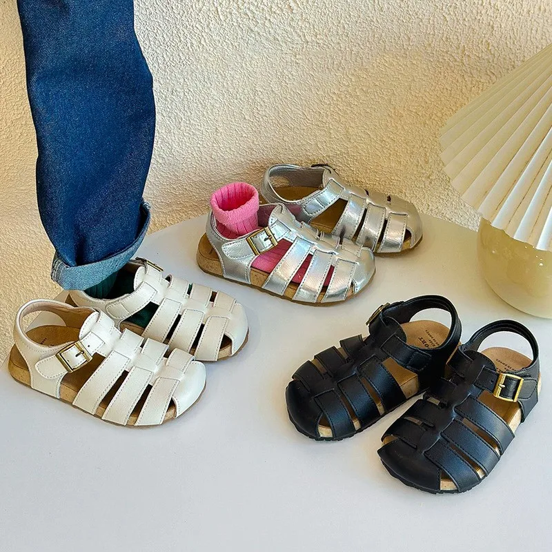 

Kids Beach Shoes Korean Style Versatile Boys Girls Casual Sandals Non-slip 2026 Summer Children Casual Shoes Soild Color Trendy
