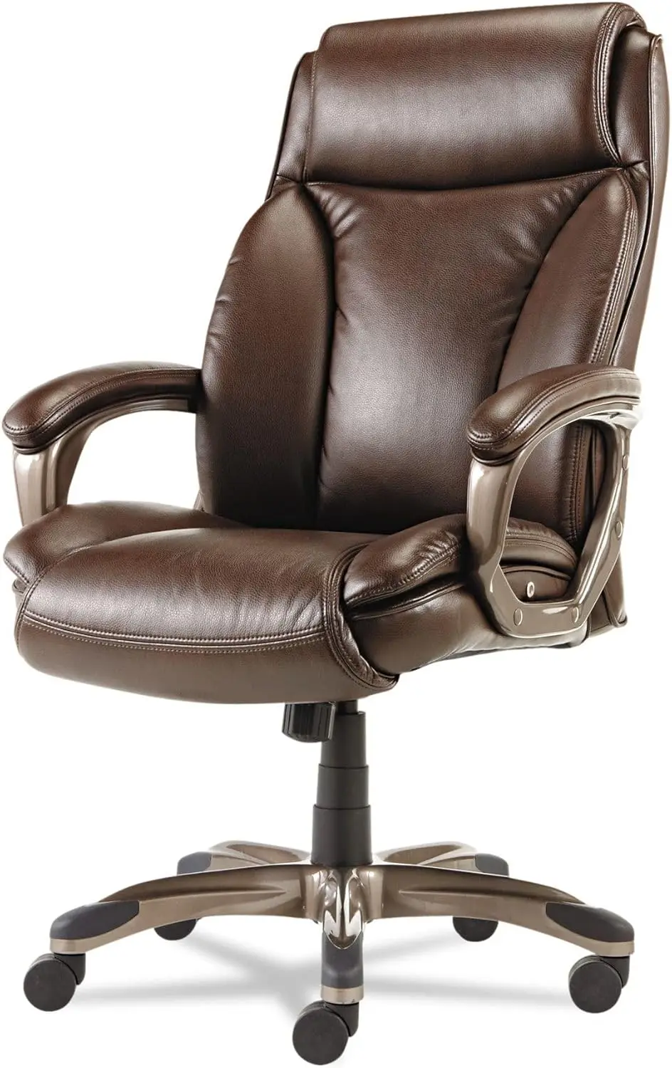 

Alevn4159 Veon Series Executive High-Ba Bonded Leather Chair Supports Up To 275 Lb - Brown Seat/Back/Bronze Base